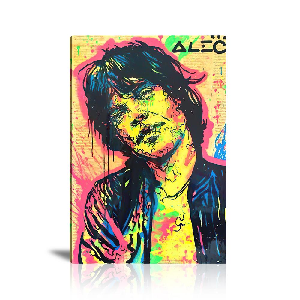 Street Art, Prints, Pop Art, Paintings, Canvas, Art, Alec Monopoly, Mick Jagger, Singer, Music, Celebrities, Portrait, Colorful, Icon