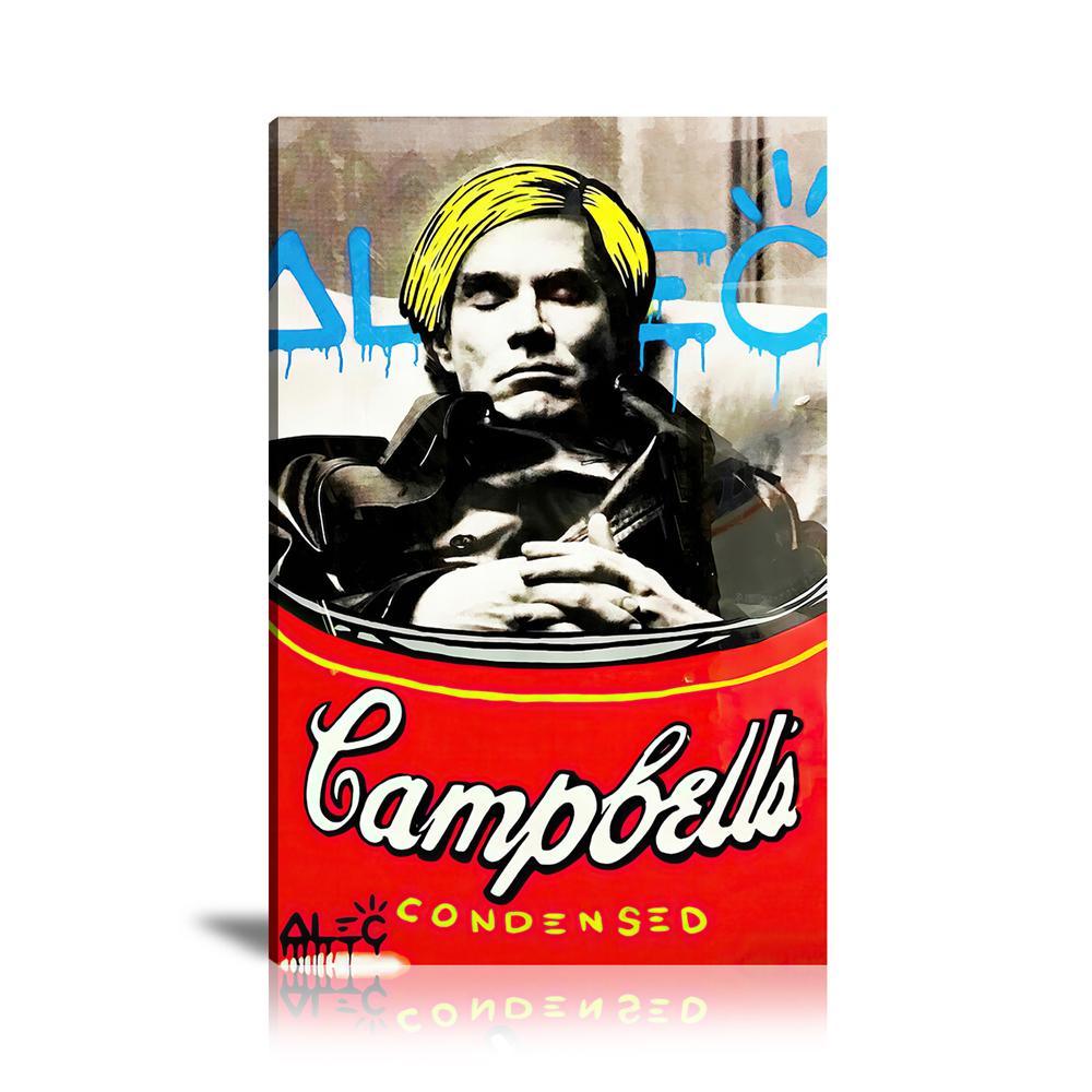 Street Art, Prints, Pop Art, Paintings, Canvas, Art, Alec Monopoly, Andy Warhol, Campbell's, Soup, Spray, Collage Art, Newspaper