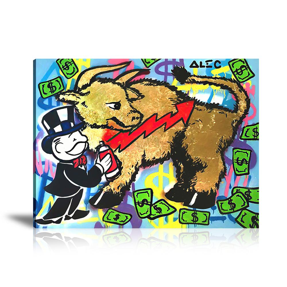 Street Art, Prints, Pop Art, Paintings, Canvas, Art, Alec Monopoly, Monopoly, Buffalo, Spray, Rise, Red, Money, Dollar