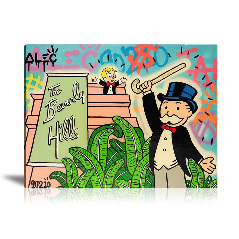 Street Art, Prints, Pop Art, Paintings, Canvas, Art, Alec Monopoly, The Beverly Hills, Monopoly, Richie Rich, Holiday, Travel, Artwork, Landscape