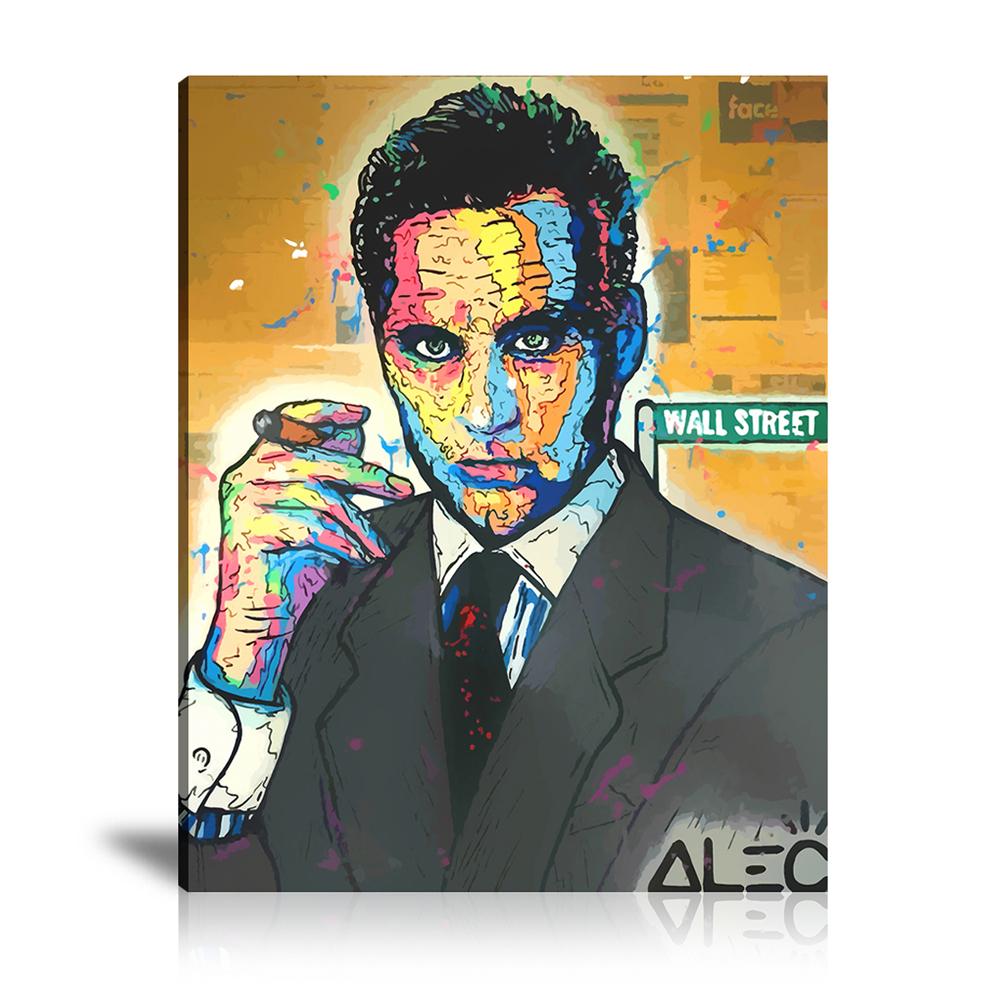 Michael Douglas Icon Wall Art: Large Colorful Graffiti Print or Framed Canvas Painting for Modern Living Rooms, Dining Rooms and Bedrooms