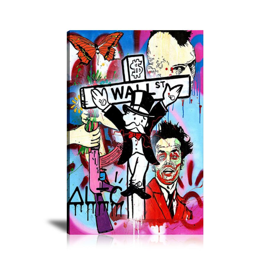 Pop Exile Wall Art: Large Colorful Graffiti Print or Framed Canvas Painting for Modern Living Rooms, Dining Rooms and Bedrooms