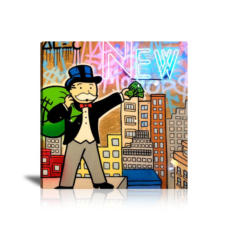 New York City Wall Art: Large Colorful Graffiti Print or Framed Canvas Painting for Modern Living Rooms, Dining Rooms and Bedrooms