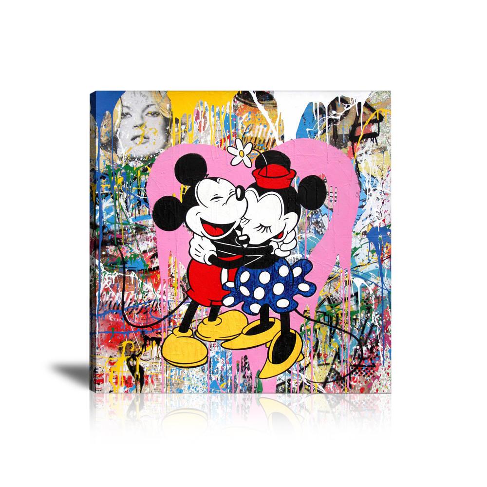 Kate Moss, Mickey Mouse, Minnie Mouse, Keep It Real,  Love, Heart, Campbell’s, Spray, Collage Art, Colorful, Spray, Graffiti, Hug, Happy, Street Art, Prints, Pop Art, Paintings, Mr. Brainwash, Canvas, 