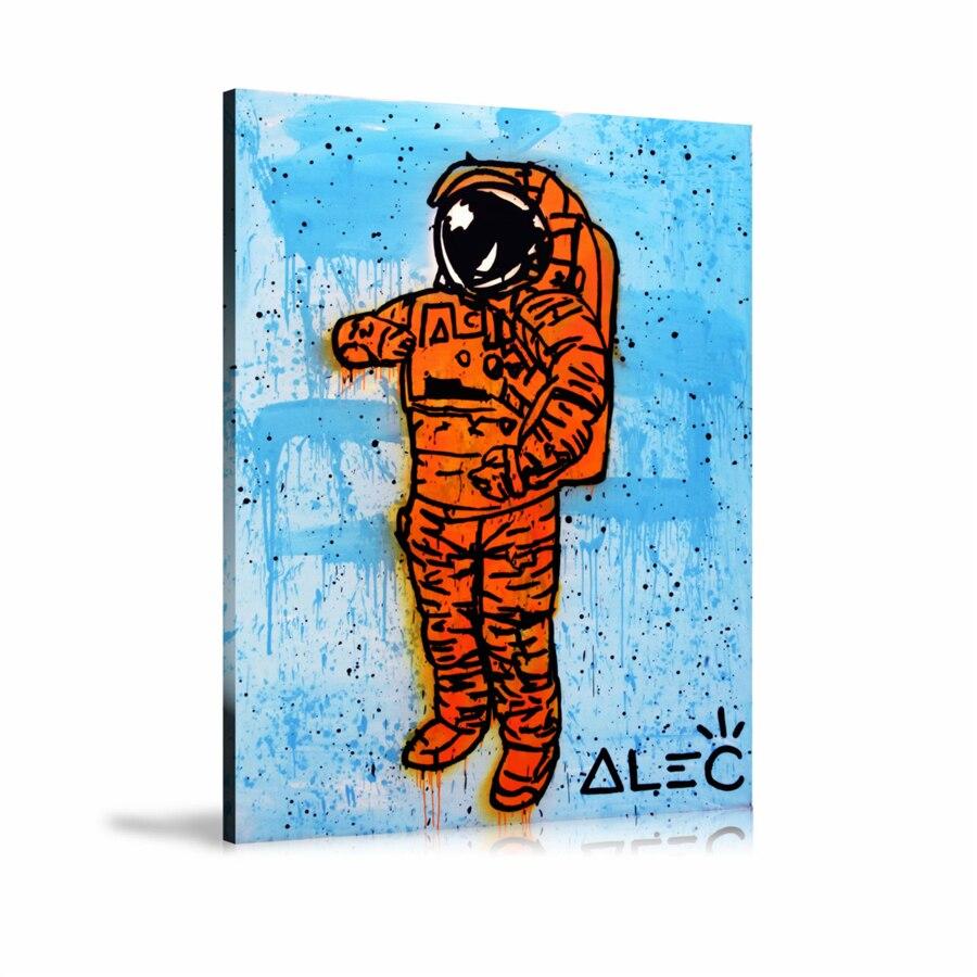 The Astronaut, Orange SpaceSuit, NASA, Spray Paint, Graffiti, Street Art, Prints, Pop Art, Paintings, Canvas, Art, Alec Monopoly, Vertical