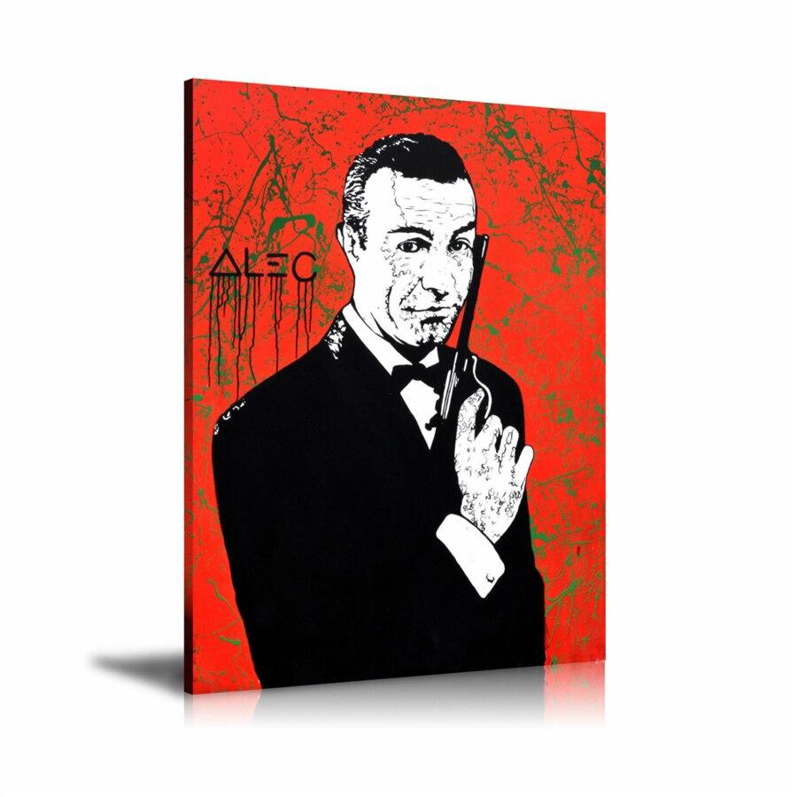  James Bond 007,  Spray Paint, Graffiti, Actor, Street Art, Prints, Pop Art, Paintings, Canvas, Art, Alec Monopoly, Vertical