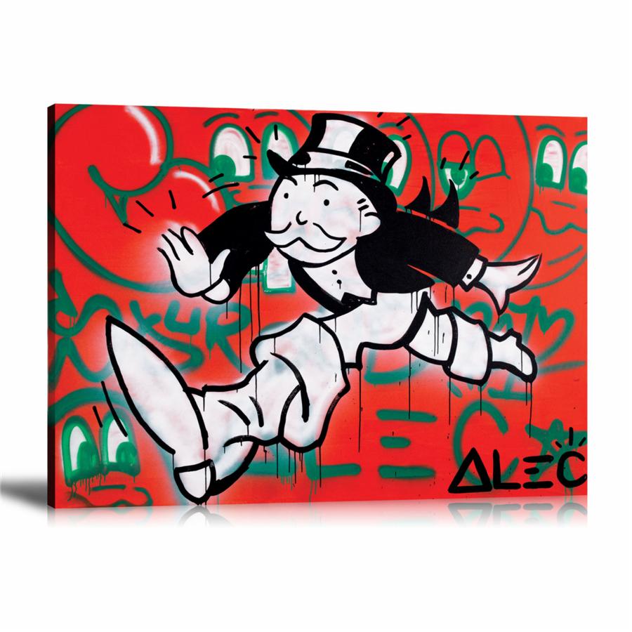 Runaways, Casper, Red Background, Spray Paint, Graffiti, Street Art, Prints, Pop Art, Paintings, Canvas, Art, Alec Monopoly, Landscape