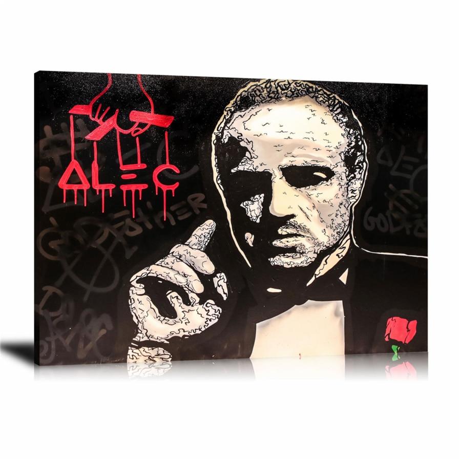 The Godfather, Vito Corleone, Black And White, Spray Paint, Graffiti, Street Art, Prints, Pop Art, Paintings, Canvas, Art, Alec Monopoly, Landscape