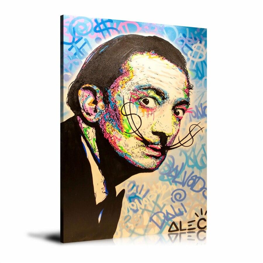  Salvador Dalí, US Dollar, Money, Japanese Yen, Spray Paint, Graffiti, Colorful, Street Art, Prints, Pop Art, Paintings, Canvas, Art, Alec Monopoly