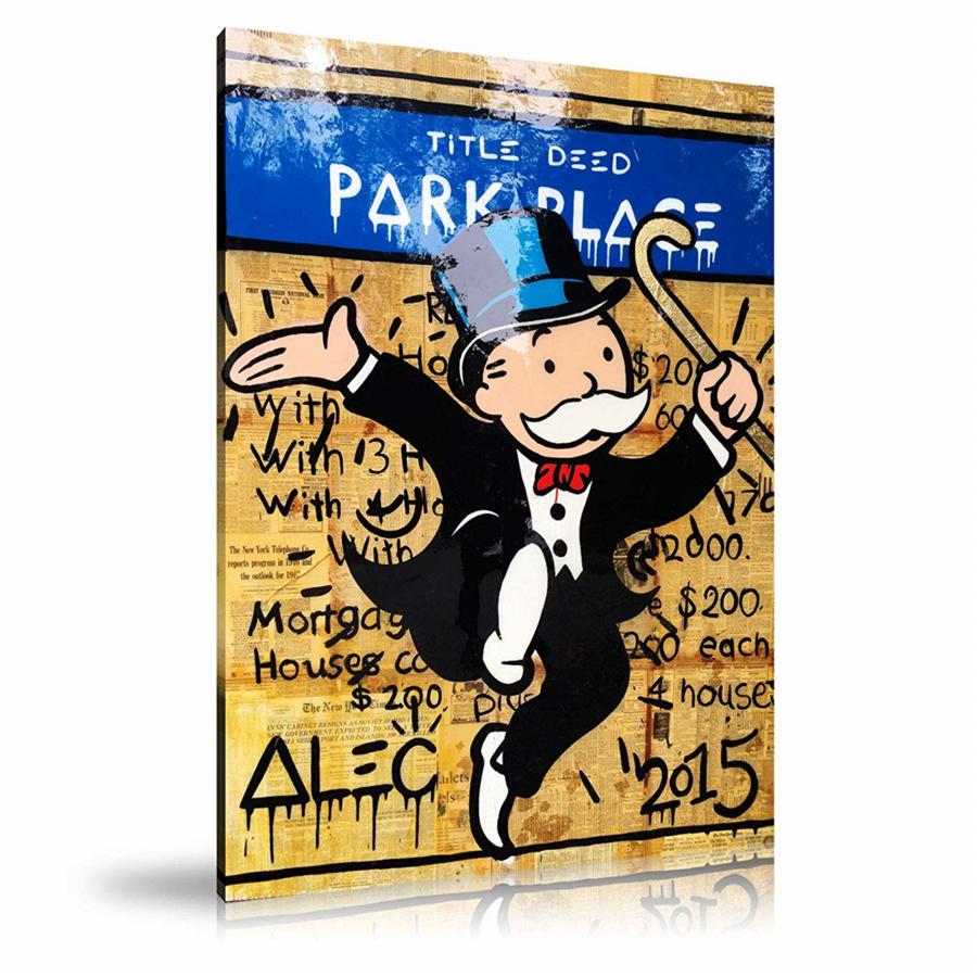 Title Deed, Park Place, Newspaper, Spray Paint, Graffiti, Street Art, Prints, Pop Art, Paintings, Canvas, Art, Alec Monopoly, Vertical