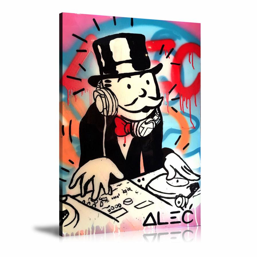 Mister Dj Wall Art: Large Colorful Graffiti Print or Framed Canvas Painting for Modern Living Rooms, Dining Rooms and Bedrooms