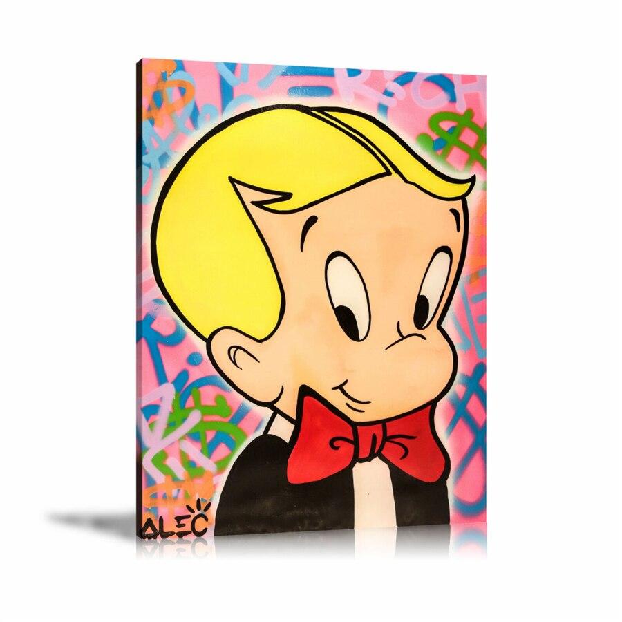  Richie Rich, Good Boy, Dollar Sign, Spray Paint, Graffiti, Colorful, Portrait, Street Art, Prints, Pop Art, Paintings, Canvas, Art, Alec Monopoly, Vertical