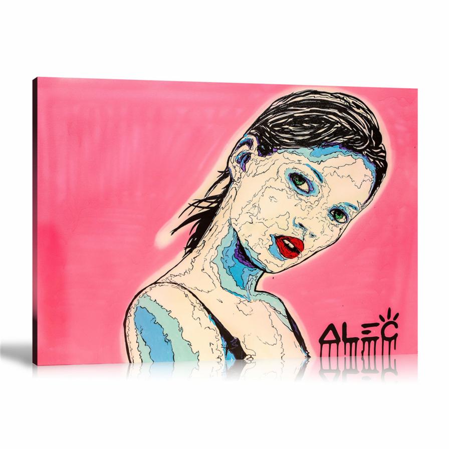 Street Art, Prints, Pop Art, Paintings, Canvas, Art, Alec Monopoly, Pink, Pop Icon, Icon, Kate Moss, Model, Fashion, Portrait, Paint