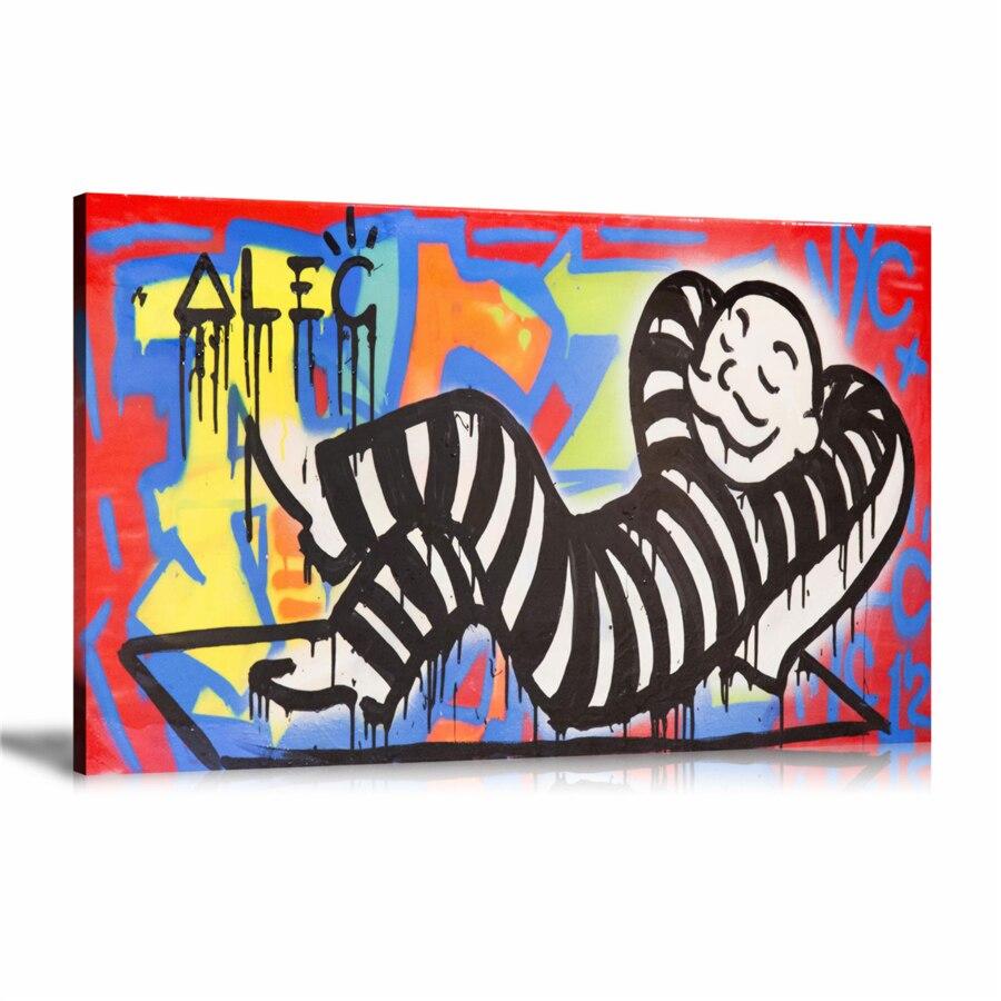 Go to Jail, Monopoly Jailbird, Lying on Bed, Spray Paint, Graffiti, Street Art, Prints, Pop Art, Paintings, Canvas, Art, Alec Monopoly, Landscape