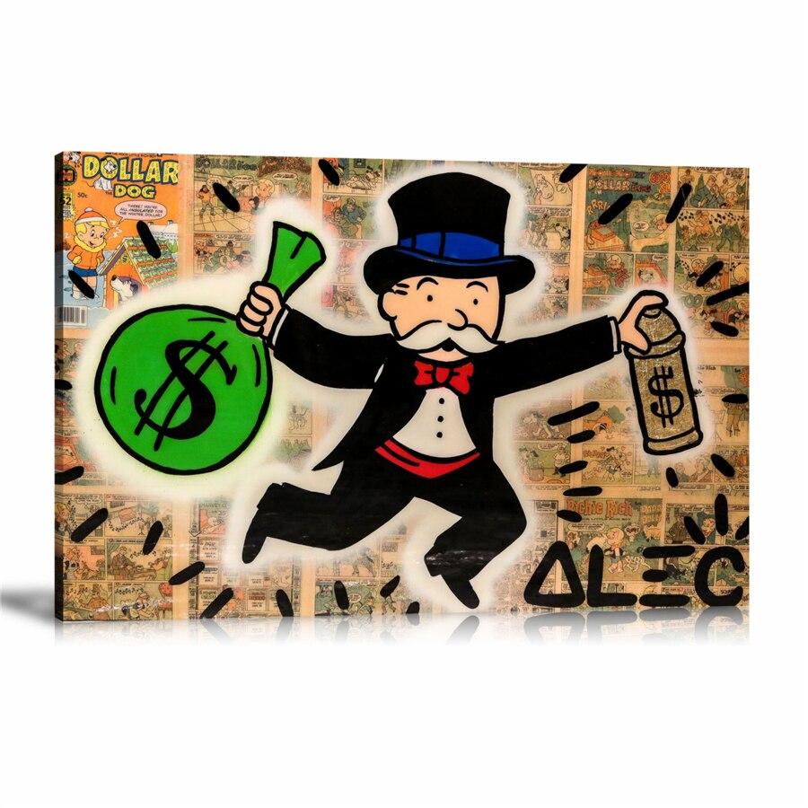 Cash Bag, Money Bag, Spray Can, Newspapers, Comics, Spray Paint, Graffiti, Street Art, Prints, Pop Art, Paintings, Canvas, Art, Alec Monopoly, Landscape