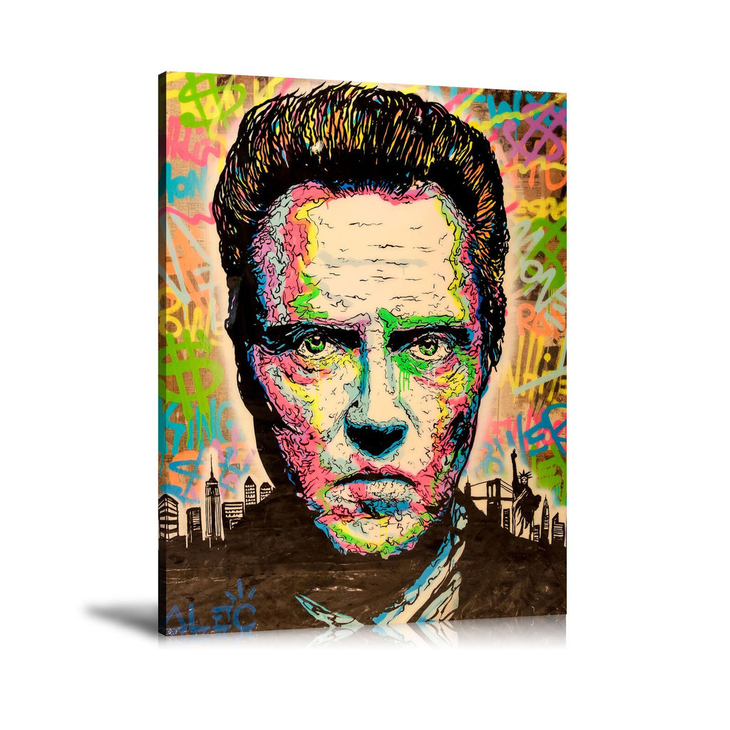 Christopher Walken, Skyscrapper, Liberty Statue, New York, Spray Paint, Graffiti, Street Art, Prints, Pop Art, Paintings, Canvas, Art, Alec Monopoly, Vertical