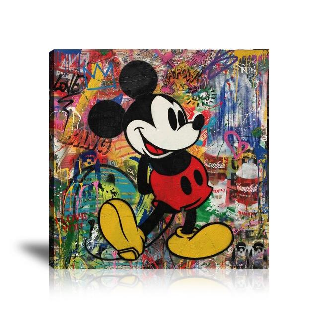 Mickey Mouse, Campbell's, Spray, Bang, Love, Keith Haring, King, Kapow, Mona Lisa, Street Art, Prints, Pop Art, Paintings, Mr. Brainwash, Canvas, Square