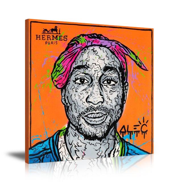 Portrait, Luxury Brand, Tupac, Hermès, Street Art, Square, Prints, Pop Art, Paintings, Canvas, Art, Alec Monopoly