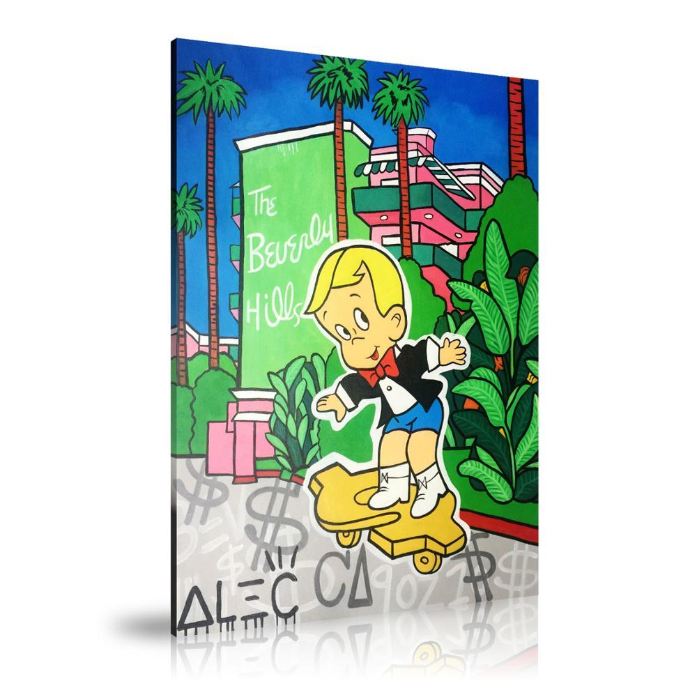 Richie BHH Entrance Wall Art: Large Colorful Graffiti Print or Framed Canvas Painting for Modern Living Rooms, Dining Rooms and Bedrooms