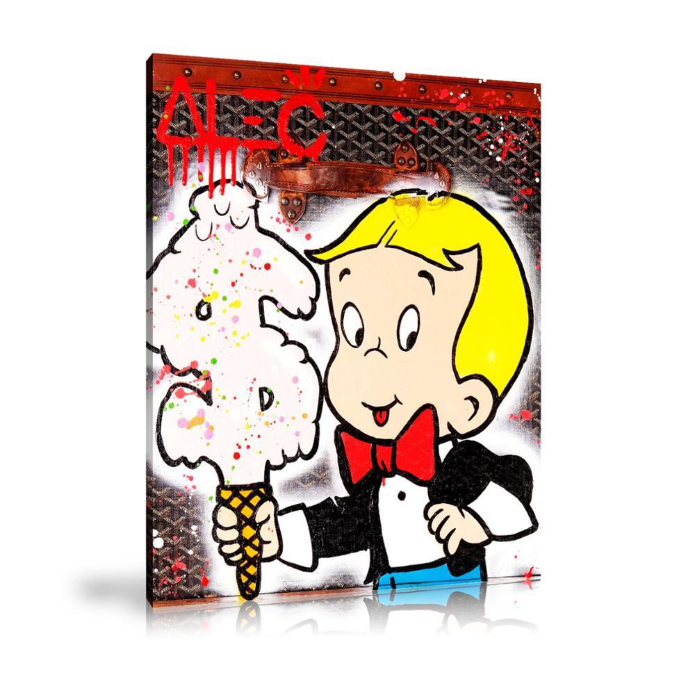 Street Art, Prints, Pop Art, Paintings, Canvas, Art, Alec Monopoly, Richie Rich, Dollar, Ice Cream, Goyard, Dollar Sign