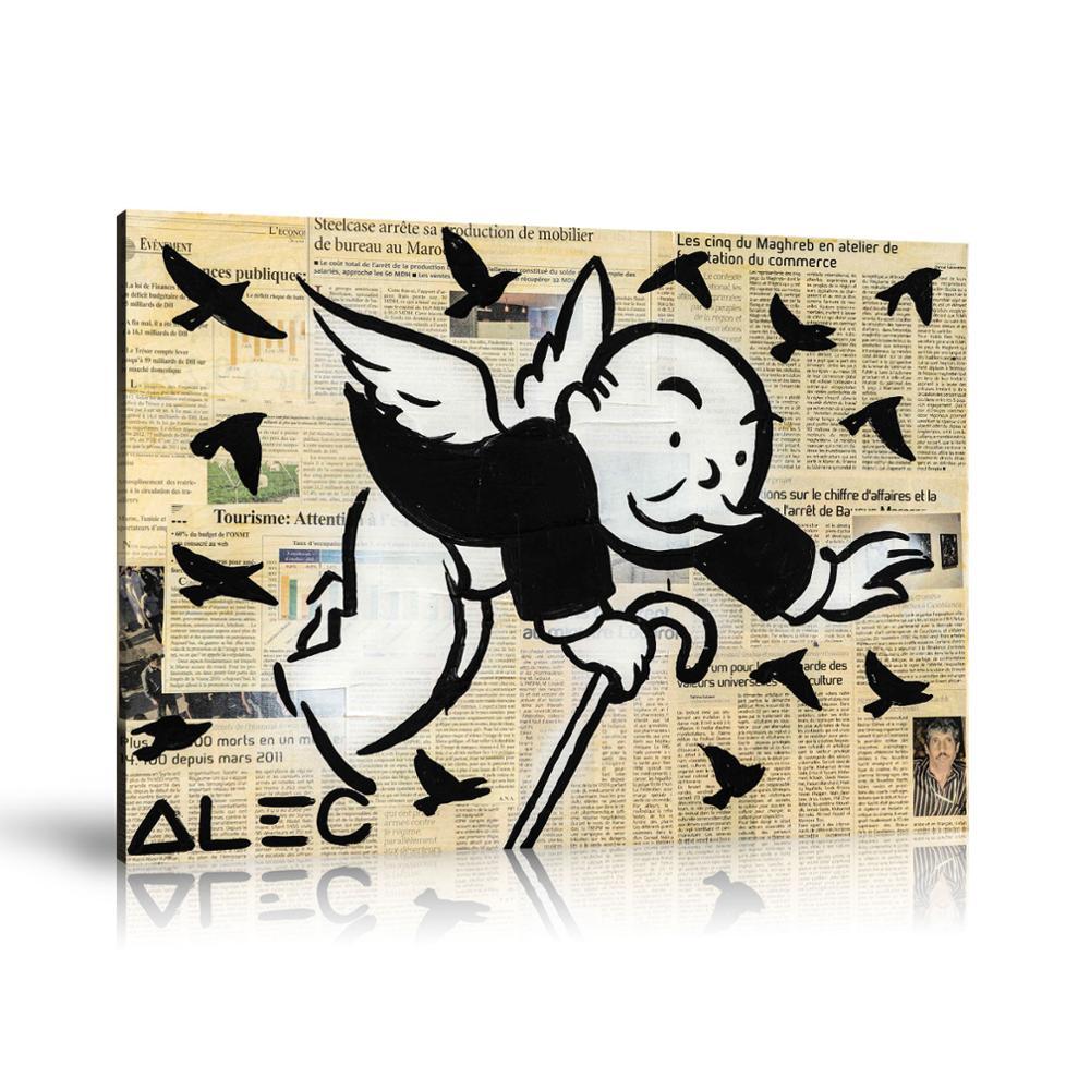 Street Art, Prints, Pop Art, Paintings, Canvas, Art, Alec Monopoly, Monopoly, Angle, Black and White, Tourism, Travel, Newspaper