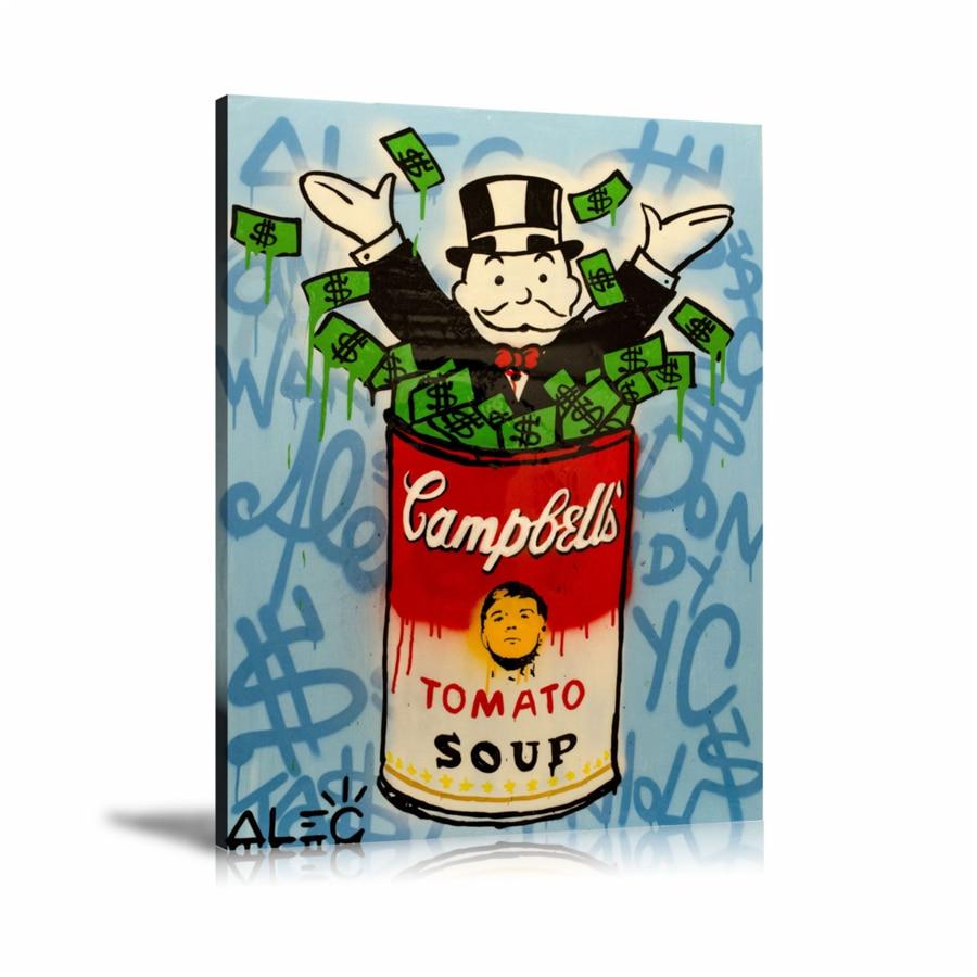 The Campbell's Tomato Soup Wall Art: Large Colorful Graffiti Print or Framed Canvas Painting for Modern Living Rooms, Dining Rooms and Bedrooms