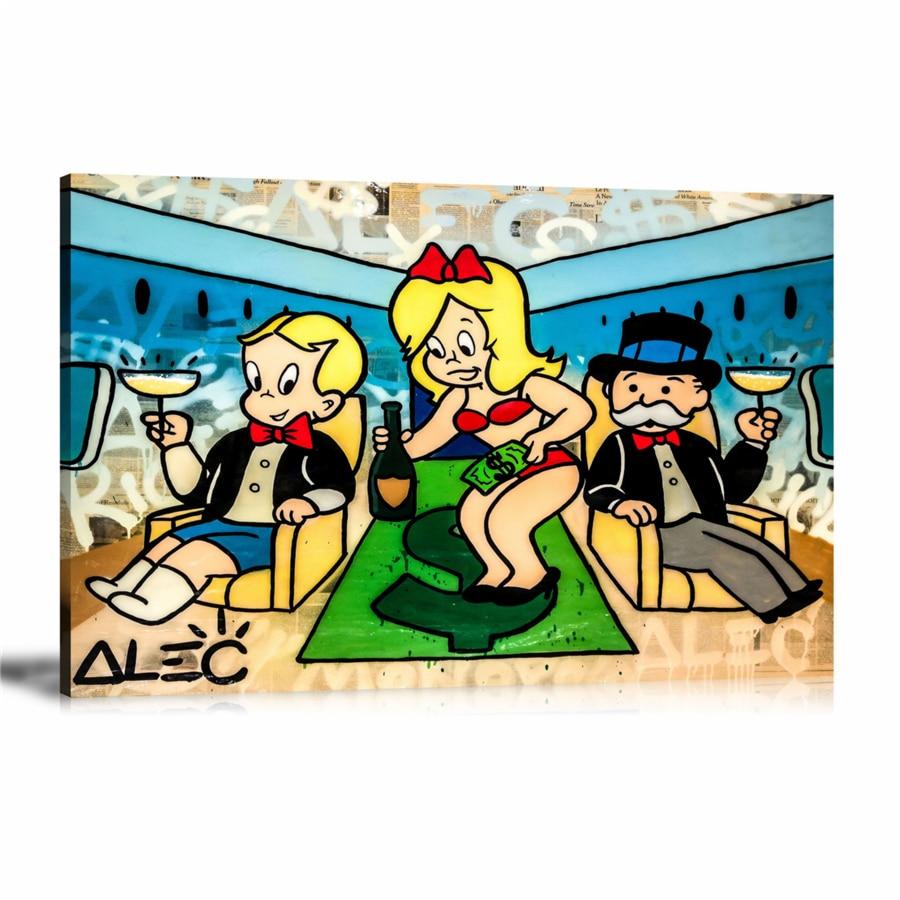 Richie Rich, Gloria, Champagne, Cheers, Airplane, Rich Airways, Money Carpet, Newspapers, Spray Paint, Graffiti, Colorful, Street Art, Prints, Pop Art, Paintings, Canvas, Art, Alec Monopoly, Landscape